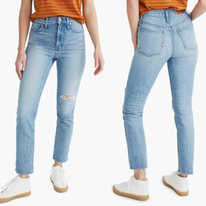 Madewell Perfect Vintage Crop High-Rise Distressed Jeans blue - 27431